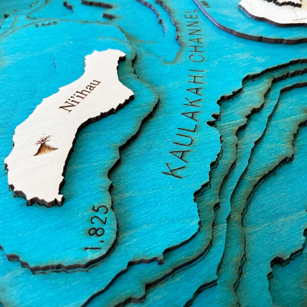 Kauai 3D Nautical Wood Map