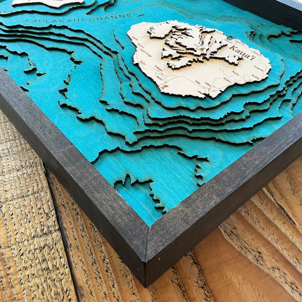 Kauai 3D Nautical Wood Map