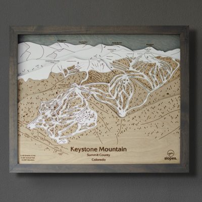 Keystone Mountain Ski Map Rustic Cabin Decor Wood Art