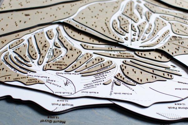 Keystone Mountain Ski Map Rustic Cabin Decor Wood Art