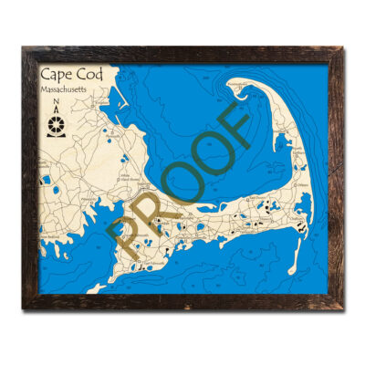 Cape Cod, MA 3D Wood Map