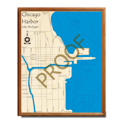 Chicago Wooden Map, 3d Chart