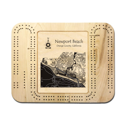 Newport Beach Wood Cribbage Board, Souvenir