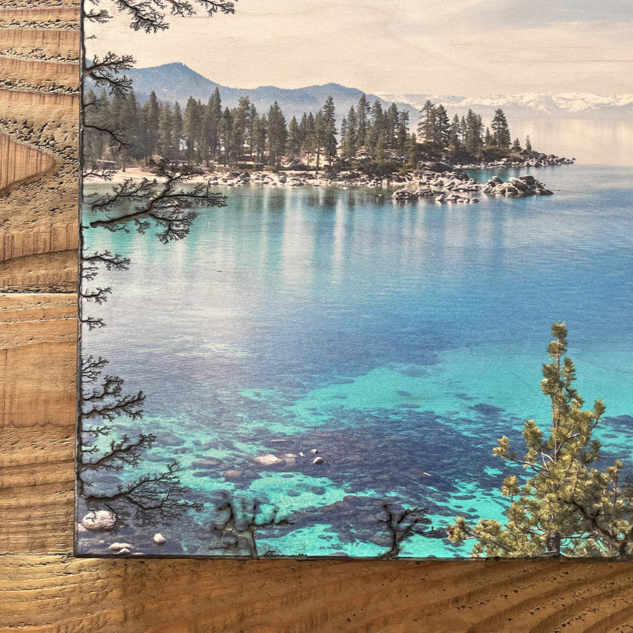 Sand Harbor Lake Tahoe photo printed on Wood