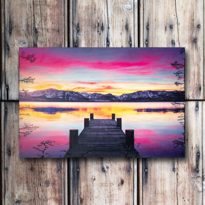 Lake Tahoe Pier Dock Photo printed on Wood