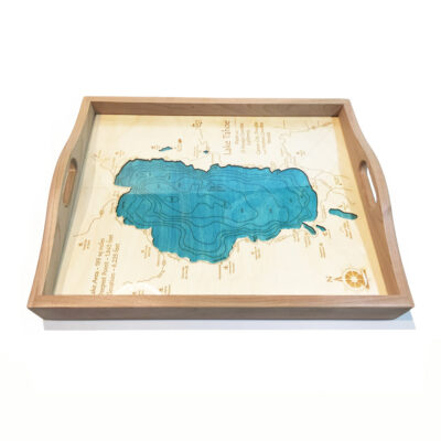 Lake Tahoe Wood Serving Tray, Lake Tahoe Map