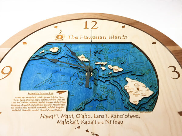 hawaiian islands topo 3d clock