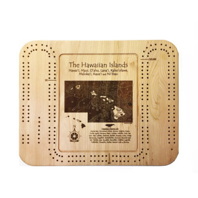 hawaiian islands wood cribbage board