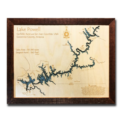 Lake Powell wood map for sale