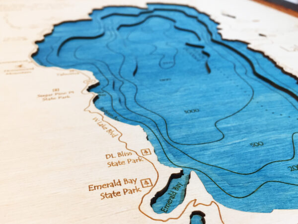 Lake Tahoe Nautical Wood Map