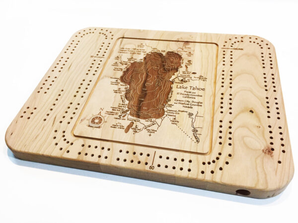 Lake Tahoe Nautical cribbage board side view