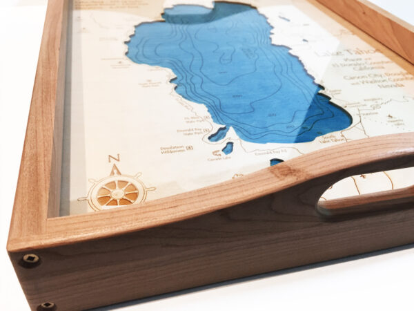 Lake Tahoe Nautical Wood Map