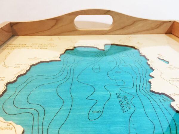 Lake Tahoe Nautical Wood Map