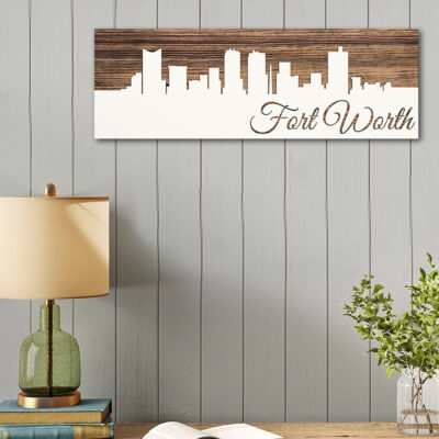 Fort Worth Carved Wood Wall Art Sign