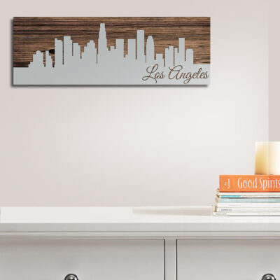 Los Angeles California Wall Art Sign Carved Wood