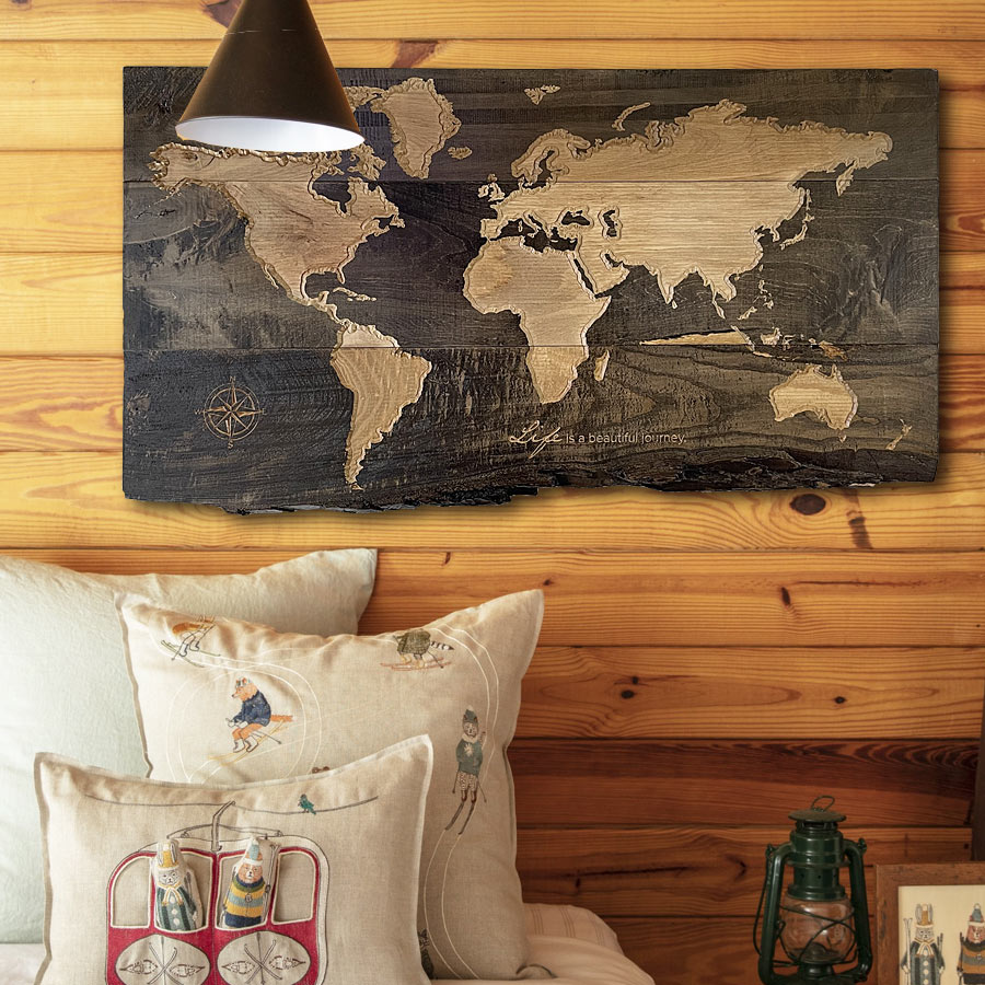 Rustic Live Edge World Map, Wooden Map of the World, Wood Carved Maps