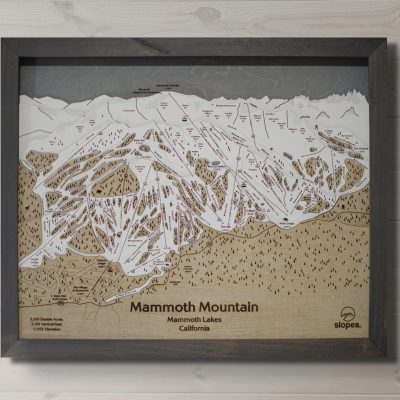 Mammoth Mountain Ski Map Rustic Cabin Decor Wooden Map Art