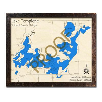 Lake Templene 3d wood map