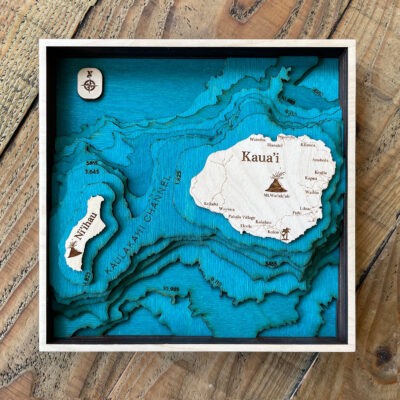 Kauai 3D Nautical Wood Chart