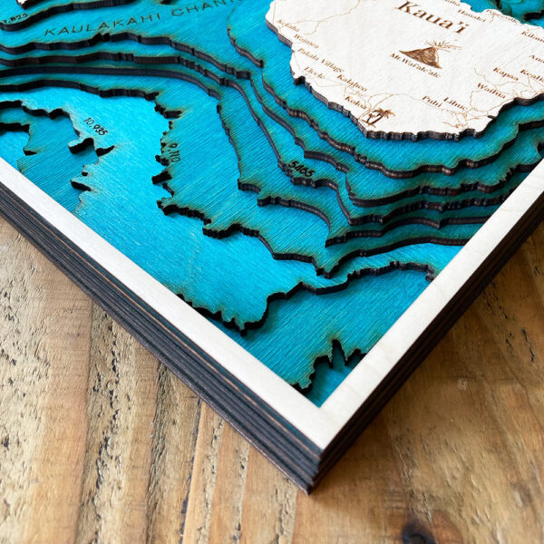 Kauai 3D Nautical Wood Chart