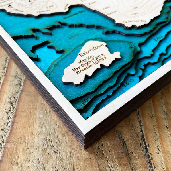 Maui 3D Nautical Wood Map