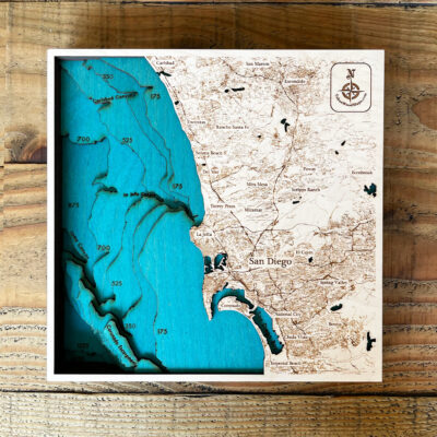 San Diego 3D Nautical Wood Map