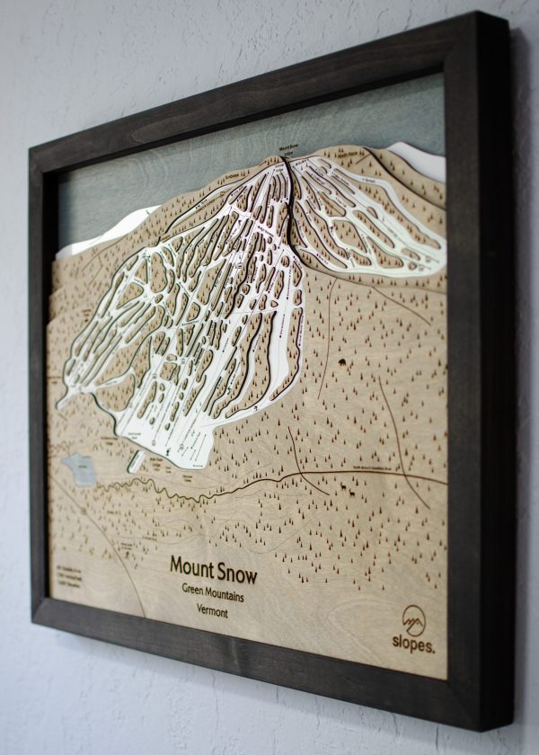 Mount Snow Vermont Ski Trail Map Wooden Decor