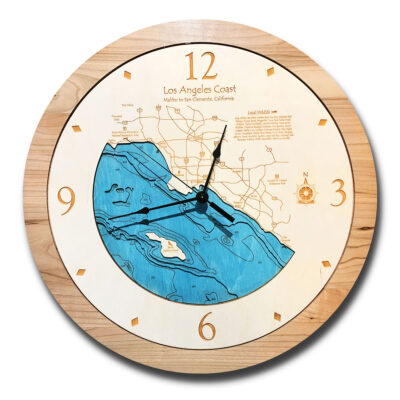 Los Angeles Coast Wood Clock