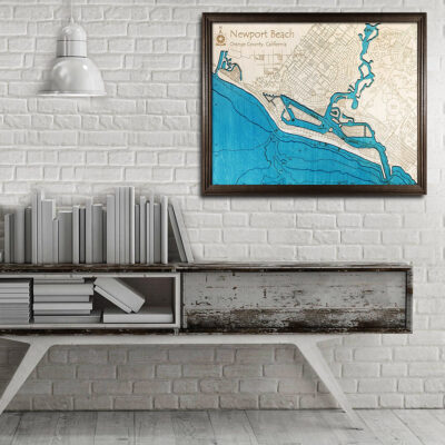 Newport Beach 3d wood map