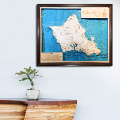 Oahu 3d wood map