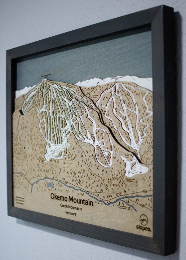 Okemo Mountain Vermont Ski Resort Map Wooden Decor