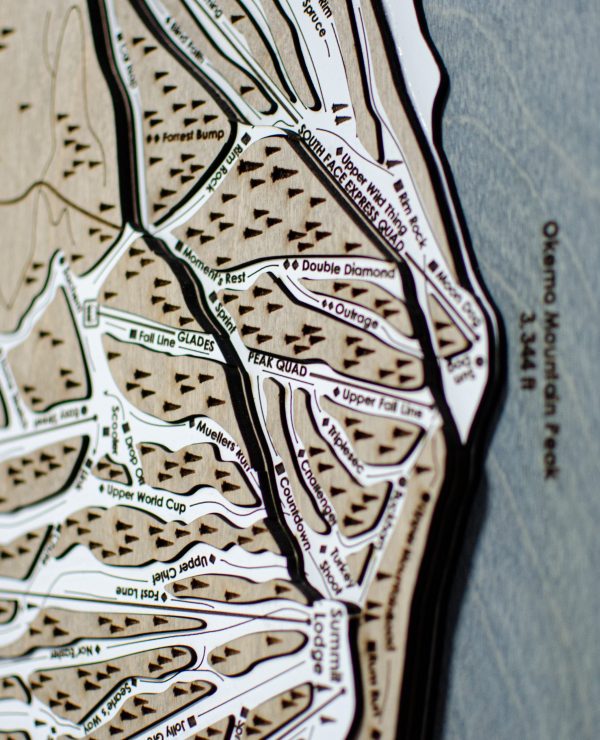 Okemo Mountain Vermont Ski Resort Map Wooden Decor