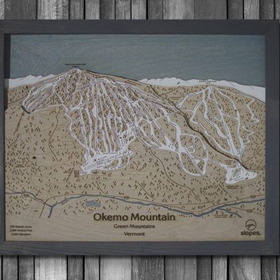 Okemo Mountain Vermont Ski Resort Map Wooden Decor