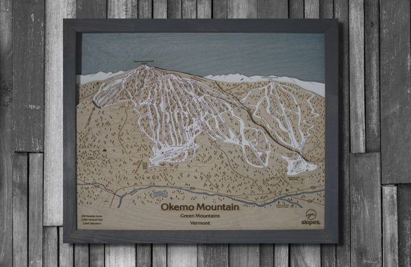 Okemo Mountain Vermont Ski Resort Map Wooden Decor