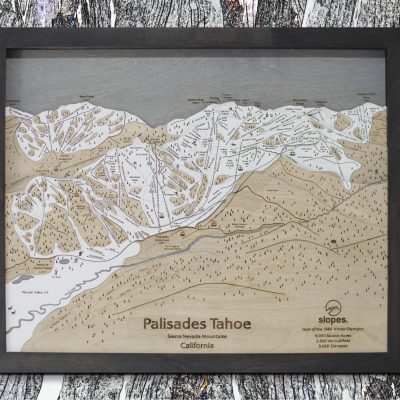 Palisades Squaw Alpine Ski resort Map Lake Tahoe Decor