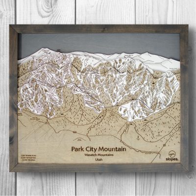 Park City Utah Ski Map Rustic Cabin Decor Wood Art