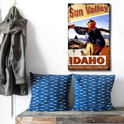 Sun Valley Idaho Custom Vintage Wooden Sign Lodge Decor Cabin Artwork