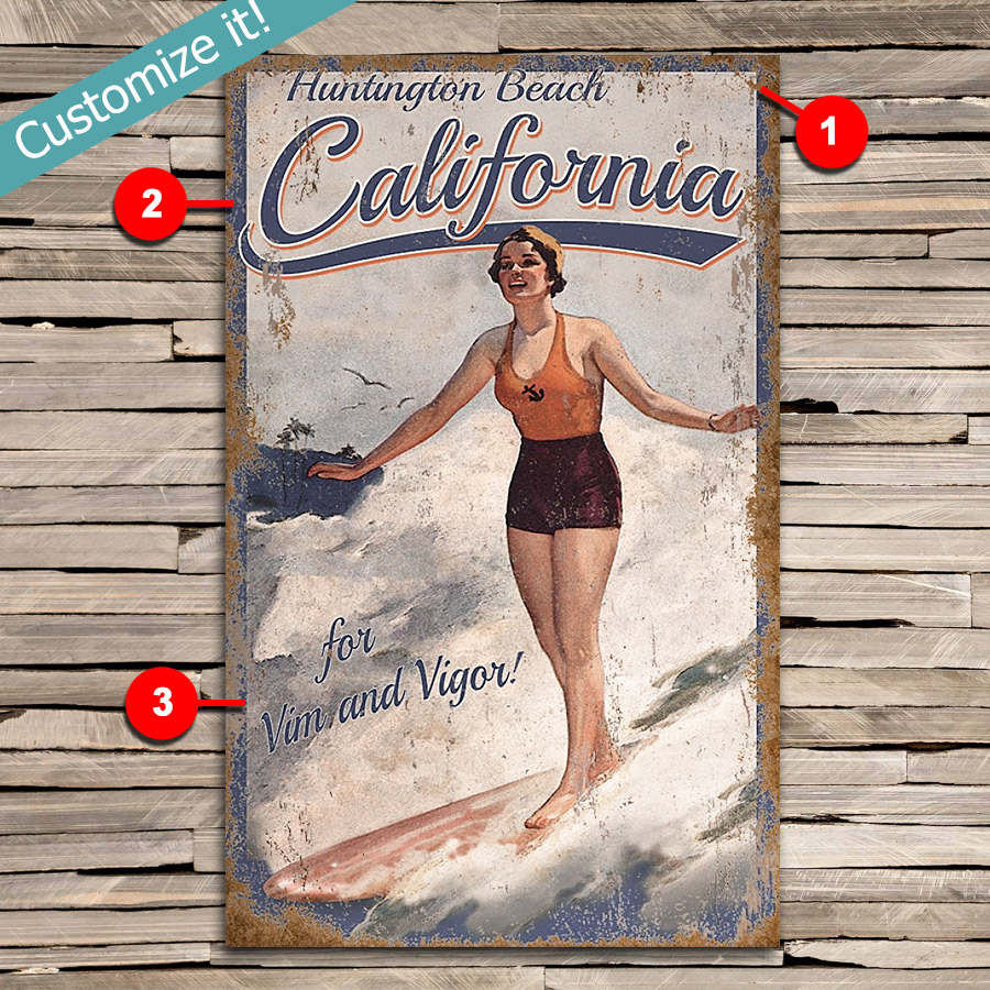 Custom Surfing Sign, Personalized Gifts For Surfers, Wall Art