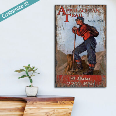 Personalized Appalachian Trail Hiking Sign, Lake House Decor