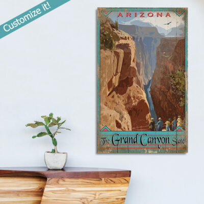 Grand Canyon Wall Art, personalized Grand Canyon Poster printed on Wood