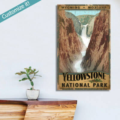 Personalized Yellowstone Sign, Yellowstone Poster printed on wood, National Park Art