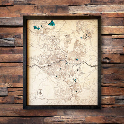 Reno NV Laser Engraved Wall Map