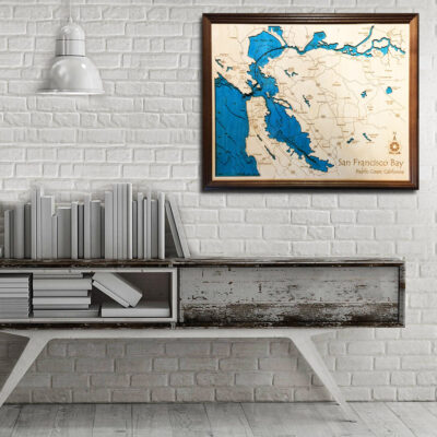 San Francisco 3d wood map home decor