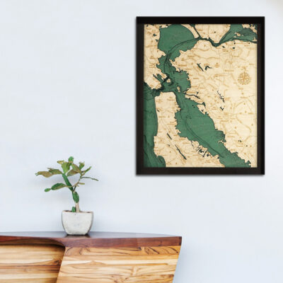 San Francisco wood map poster in 3d