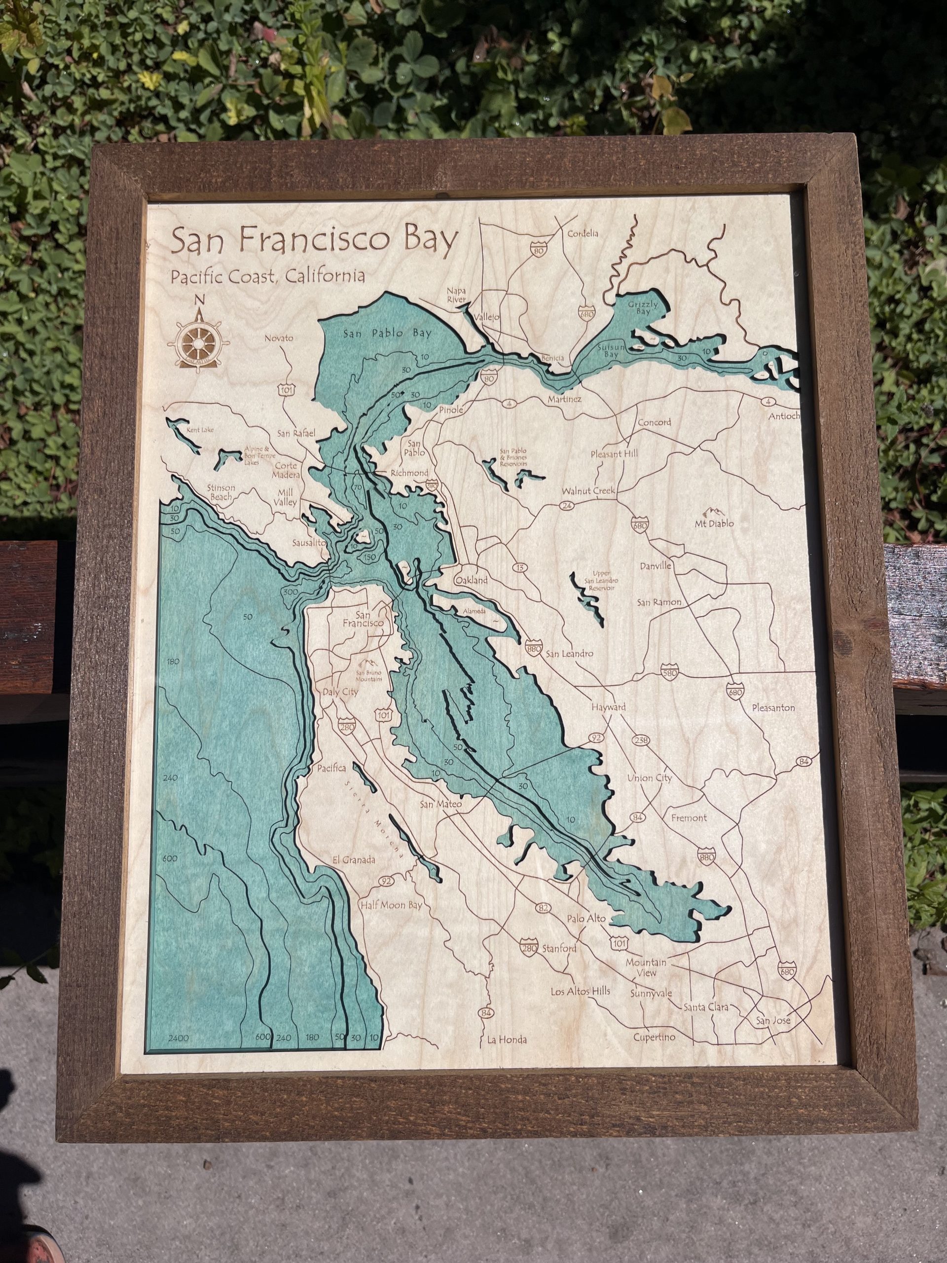 San Francisco Nautical Wood Maps