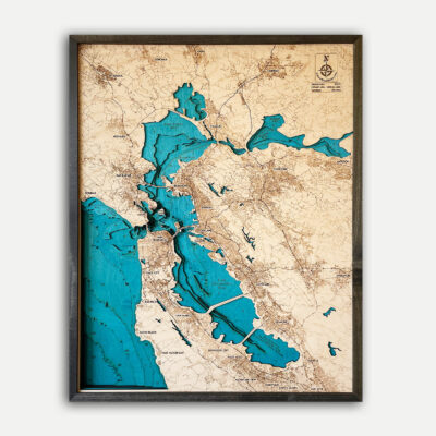 San Francisco Wall Map, 3D Wood Wall Art, San Francisco Bay Area