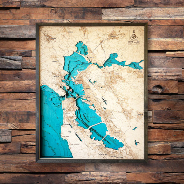 San Francisco Wall Map, 3D Wood Wall Art, San Francisco Bay Area