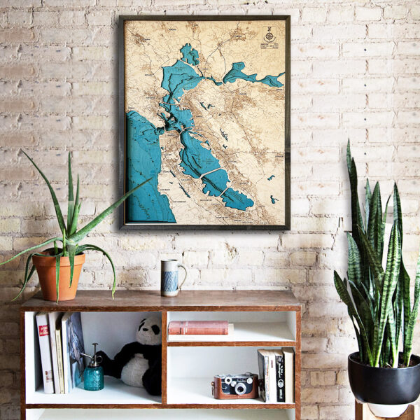 San Francisco Wall Map, 3D Wood Wall Art, San Francisco Bay Area