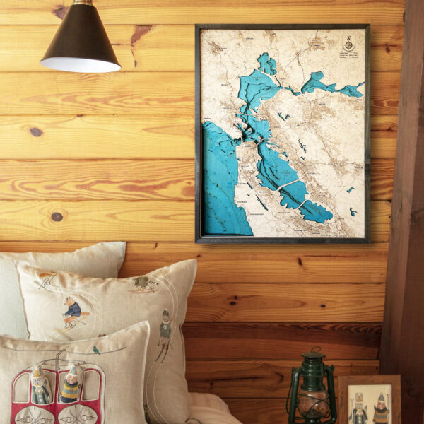 San Francisco Wall Map, 3D Wood Wall Art, San Francisco Bay Area