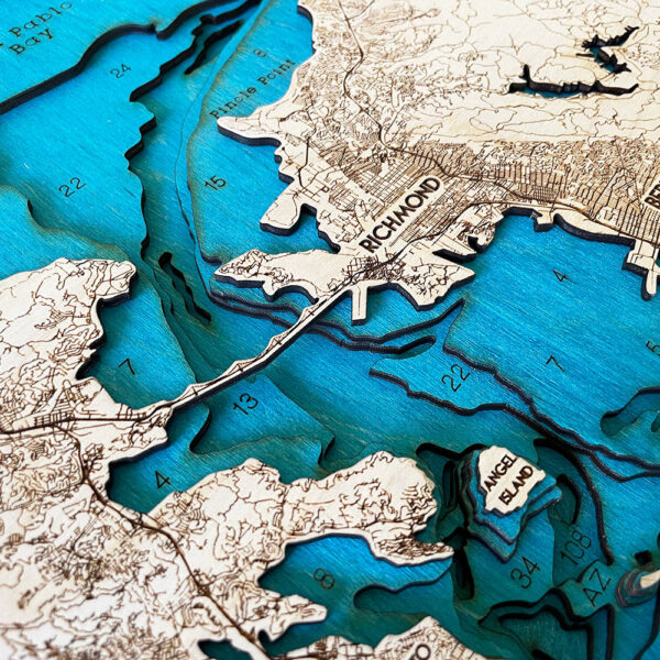 San Francisco Wall Map, 3D Wood Wall Art, San Francisco Bay Area